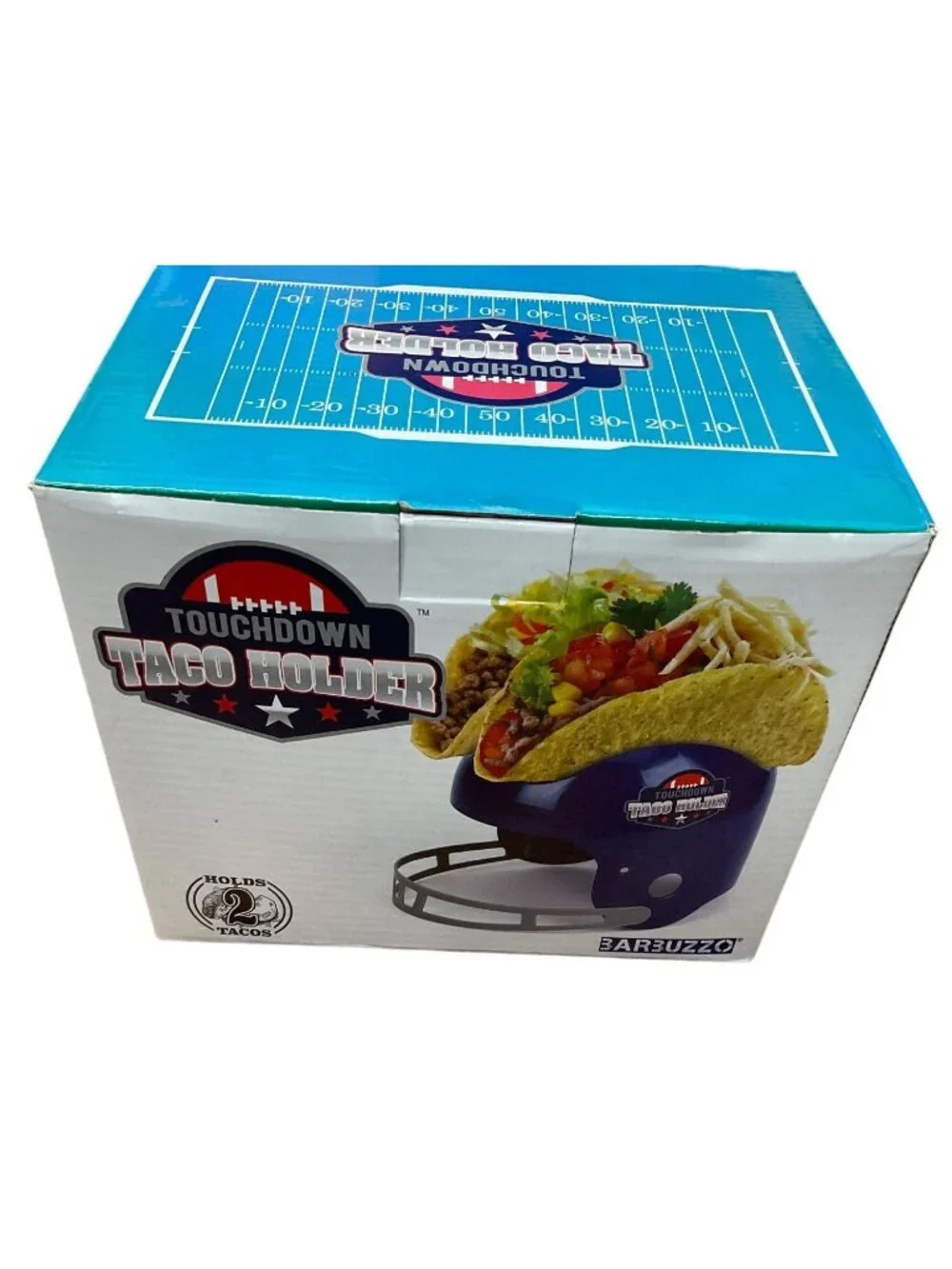 Touchdown Taco Holder Football-Themed Novelty Holds 2 Tacos BarBuzzo New In Box - Picture 1 of 4